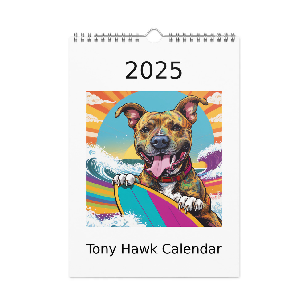 PugMug Custom Tony Hawk Wall Calendar (2026)