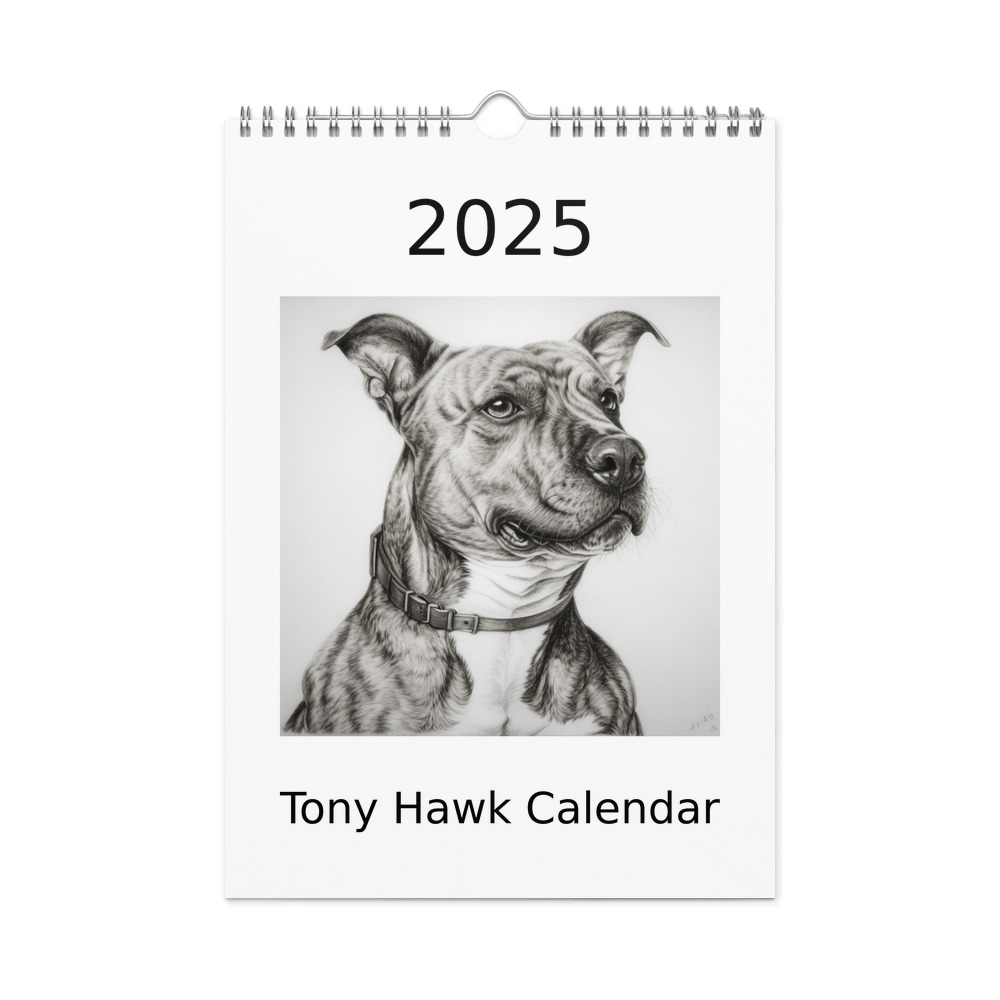 PugMug Custom Tony Hawk Wall Calendar (2026)