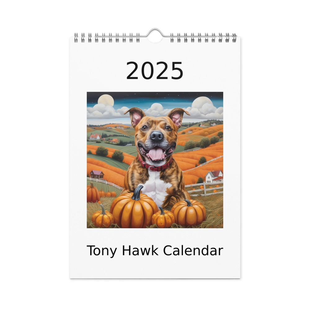 PugMug Custom Tony Hawk Wall Calendar (2026)