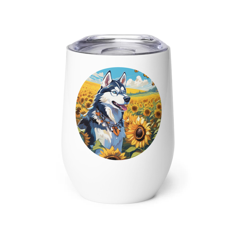 PugMug Custom Siberian Husky Wine Tumbler