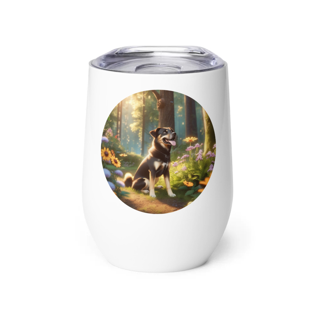 PugMug Custom Blue Wine Tumbler