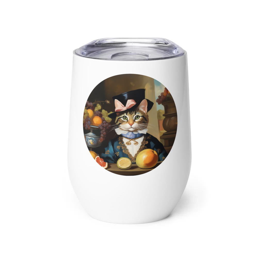 PugMug Custom Tabby Companion Cat Wine Tumbler