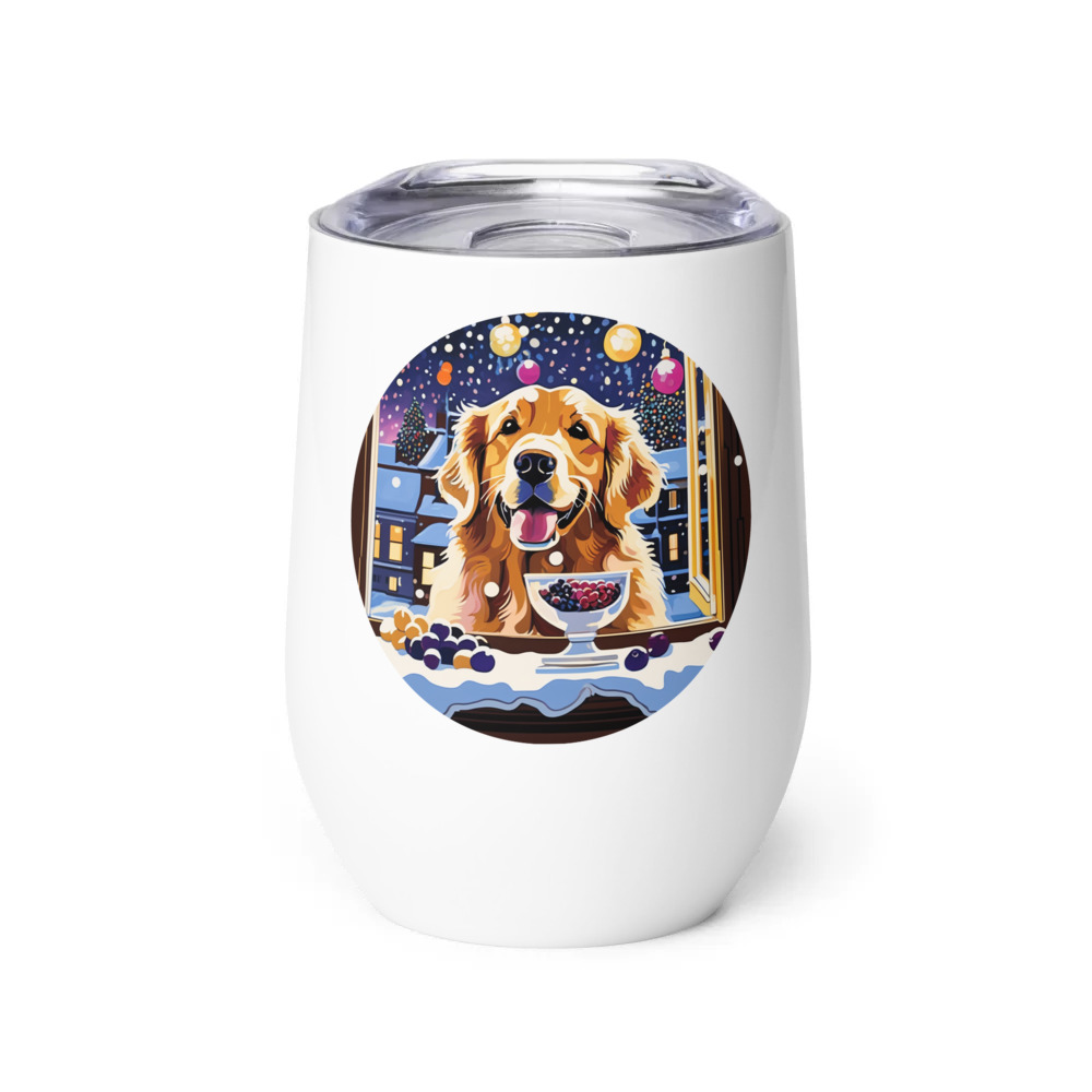 PugMug Custom Golden Retriever Wine Tumbler