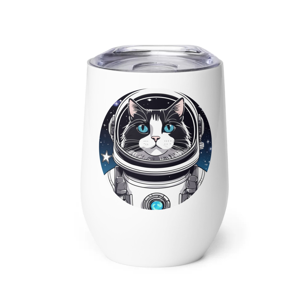 PugMug Custom Black Ragdoll Cat Wine Tumbler