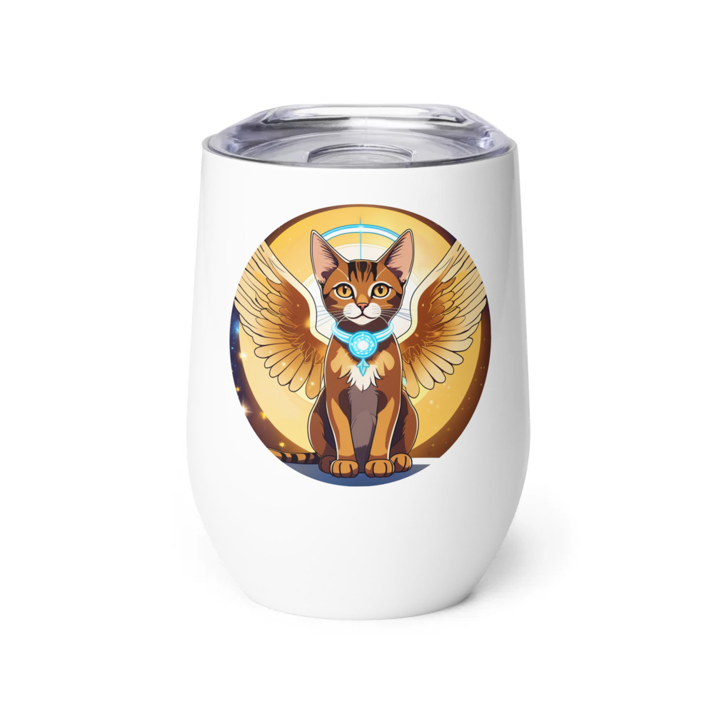 PugMug Custom Tabby Abyssinian Cat Wine Tumbler