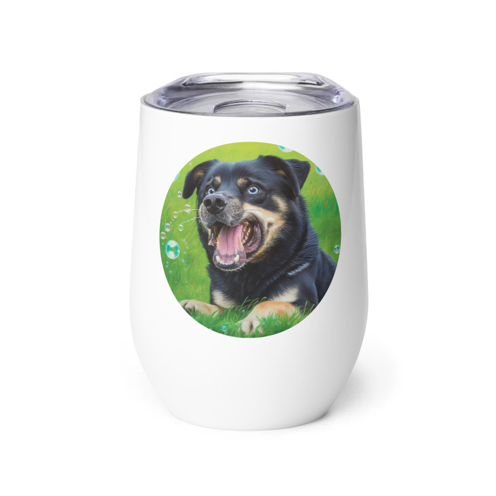 PugMug Custom Blue Wine Tumbler