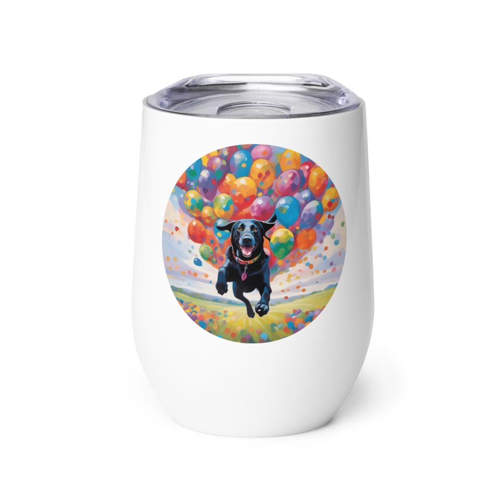PugMug Custom Black Labrador Retriever Wine Tumbler