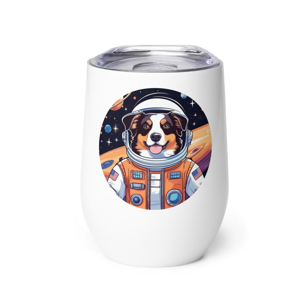 PugMug Custom Miniature American Shepherd Wine Tumbler