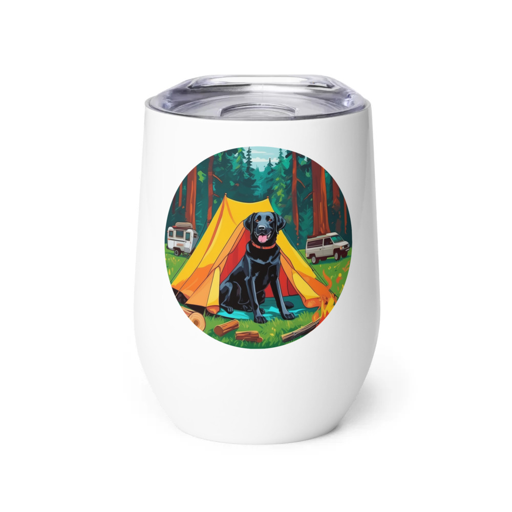 PugMug Custom Black Labrador Retriever Wine Tumbler
