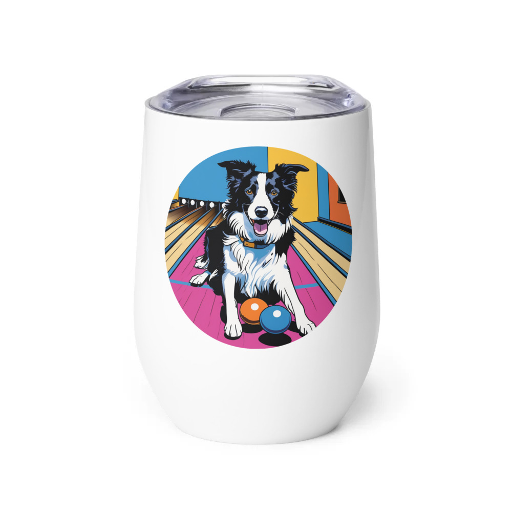 PugMug Custom Border Collie Wine Tumbler