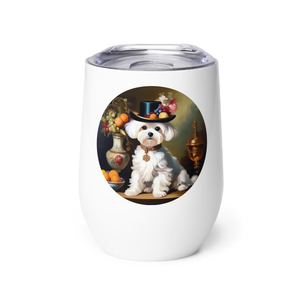 PugMug Custom Maltese Dog Wine Tumbler
