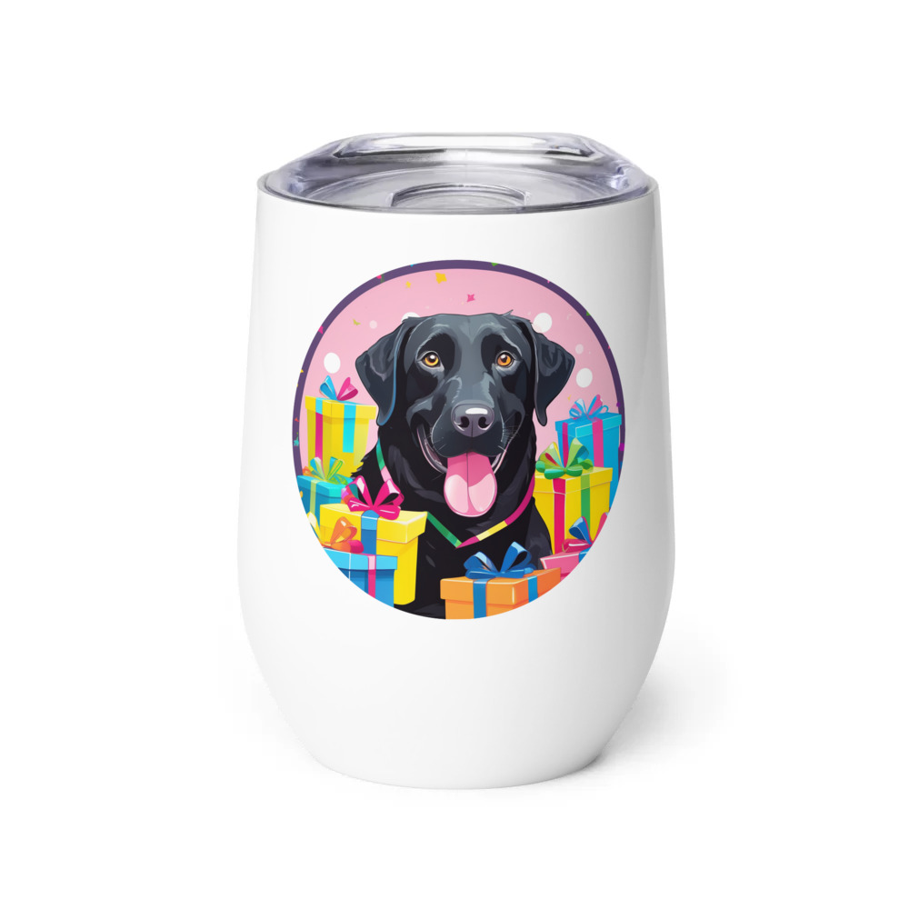 PugMug Custom Black Labrador Retriever Wine Tumbler