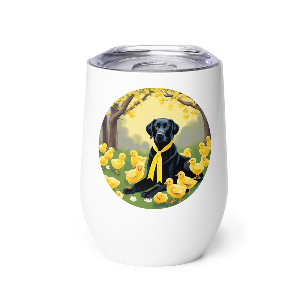 PugMug Custom Black Labrador Retriever Wine Tumbler