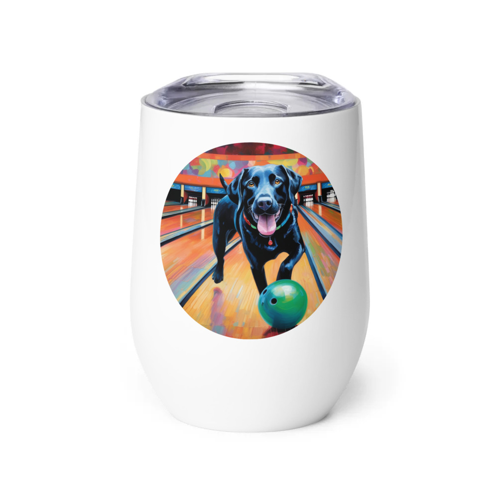 PugMug Custom Black Labrador Retriever Wine Tumbler