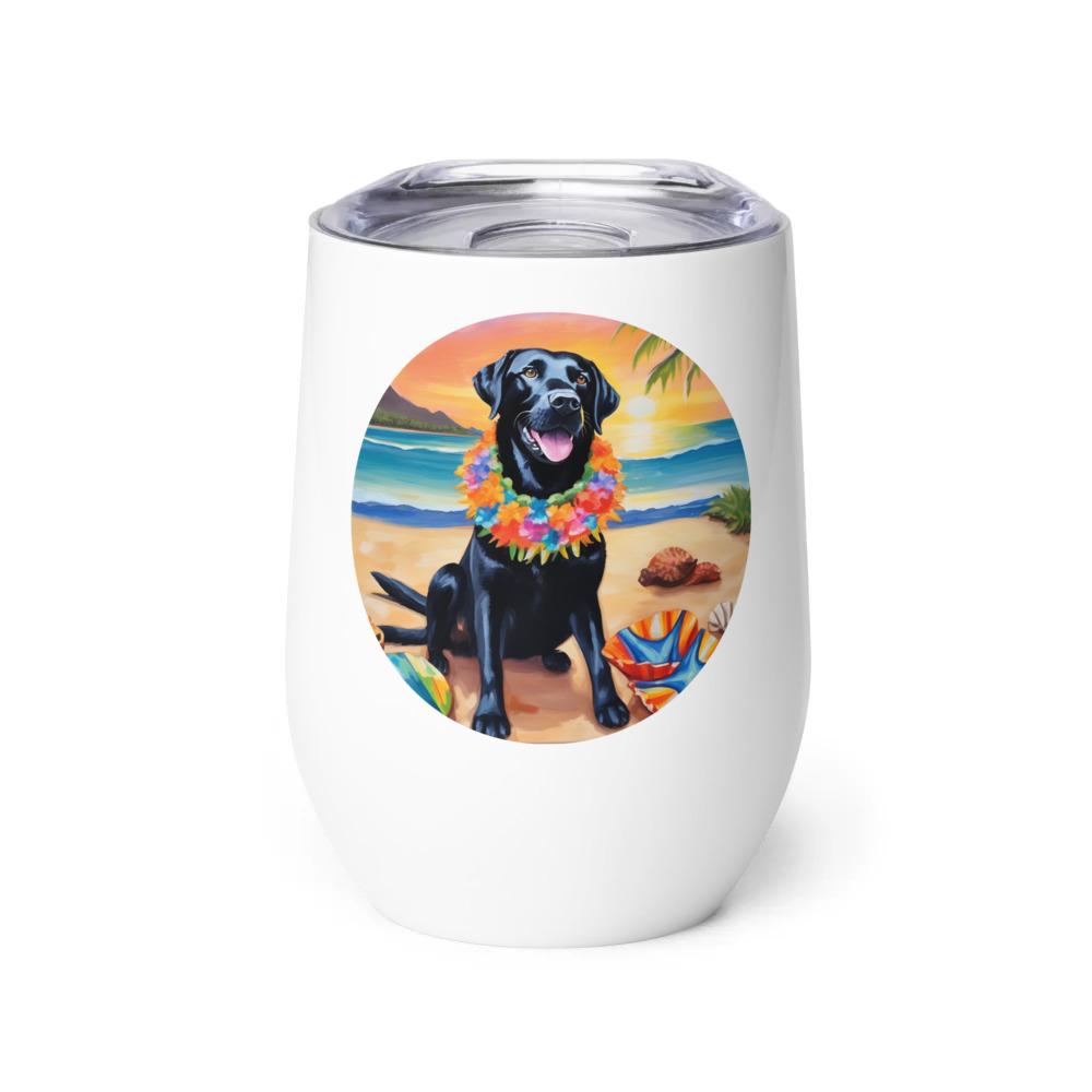 PugMug Custom Black Labrador Retriever Wine Tumbler