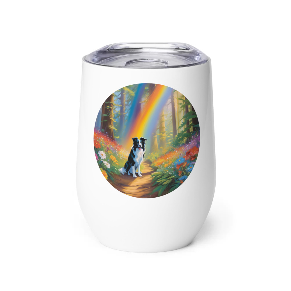 PugMug Custom Border Collie Wine Tumbler