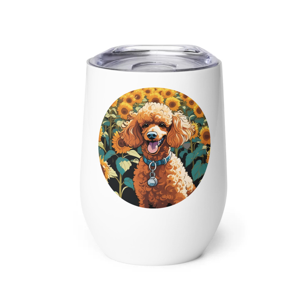 PugMug Custom Tan Poodle Wine Tumbler