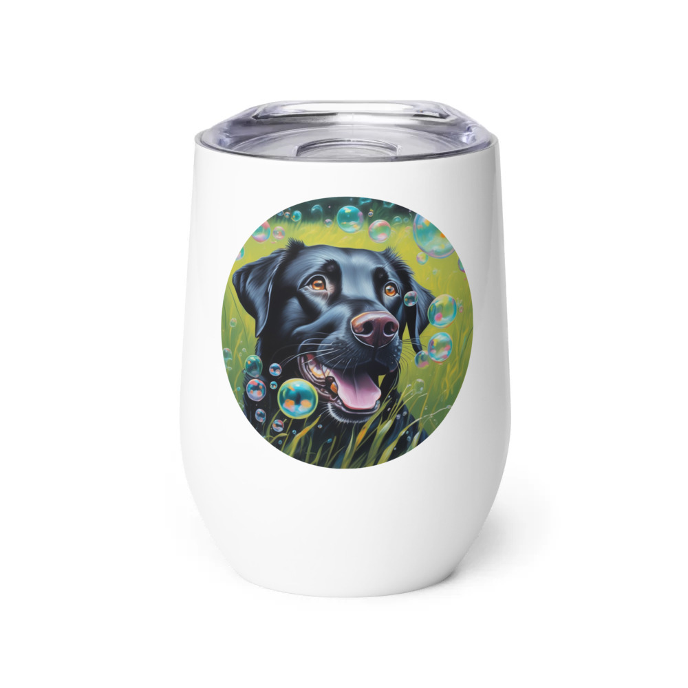 PugMug Custom Black Labrador Retriever Wine Tumbler