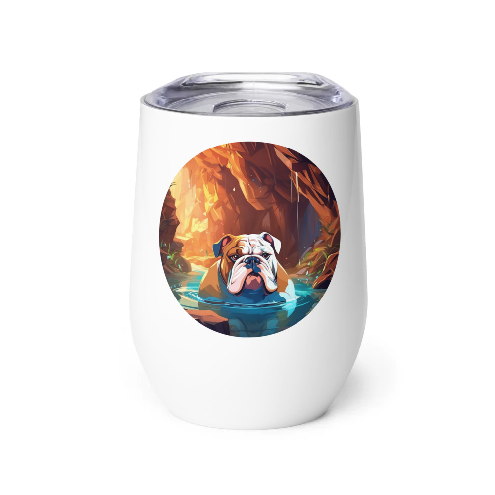 PugMug Custom Bulldog Wine Tumbler