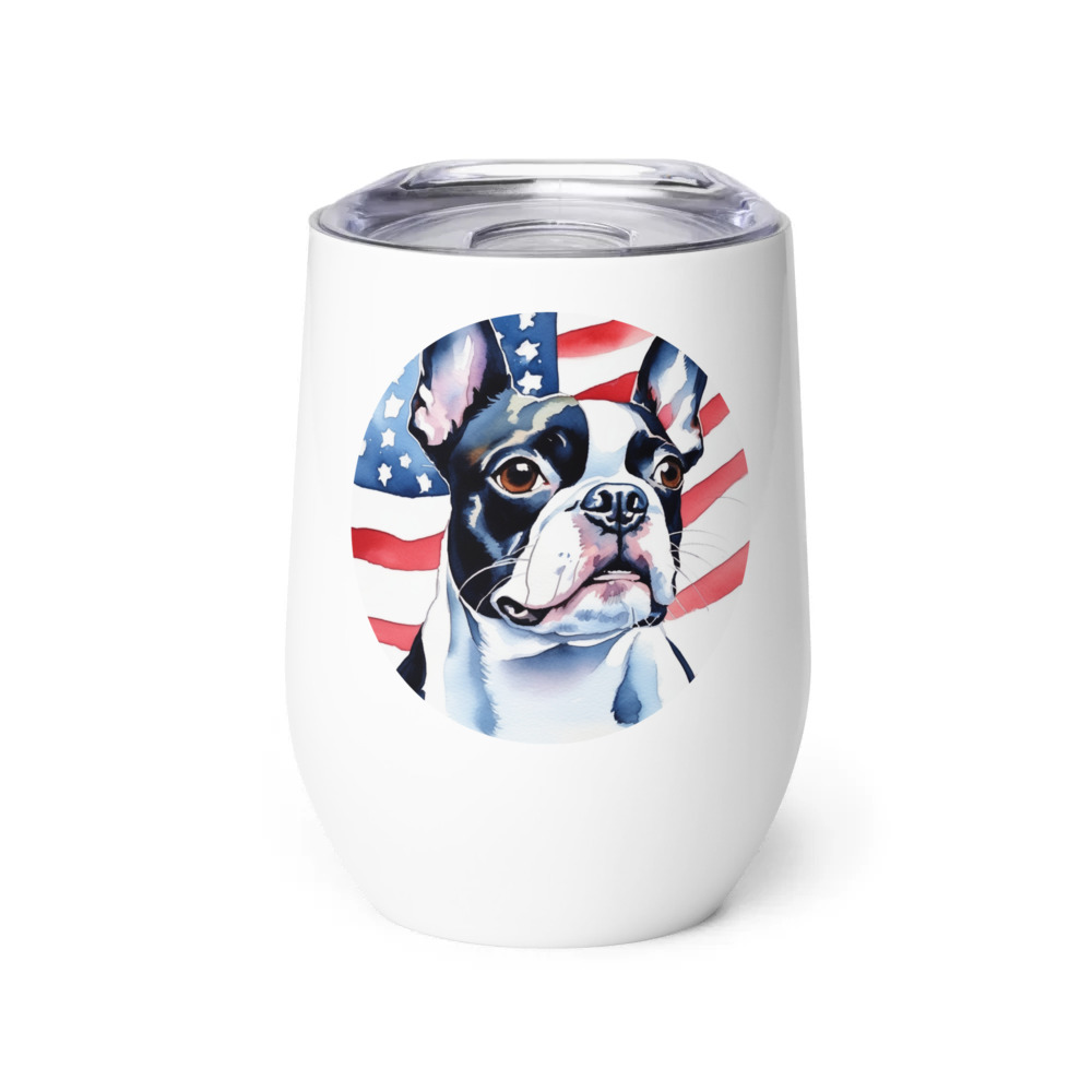 PugMug Custom Boston Terrier Wine Tumbler