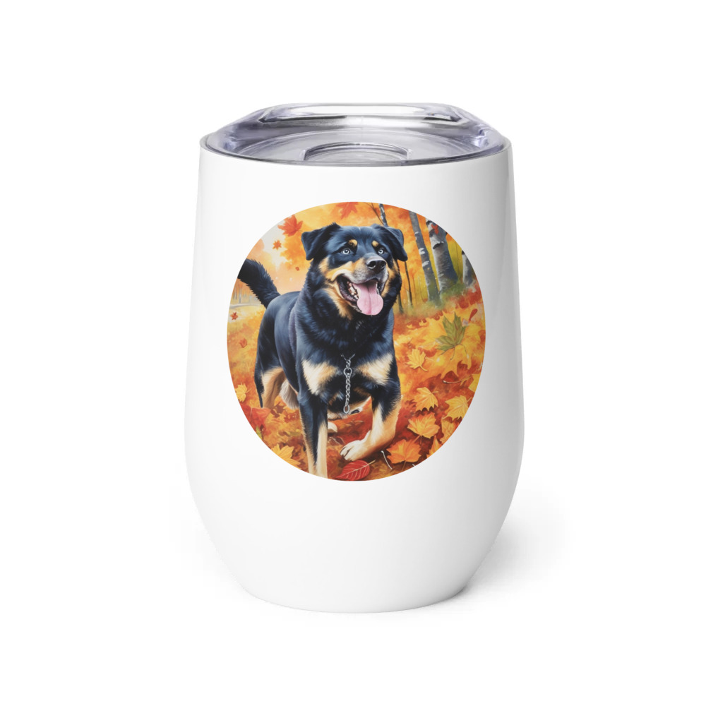 PugMug Custom Blue Wine Tumbler