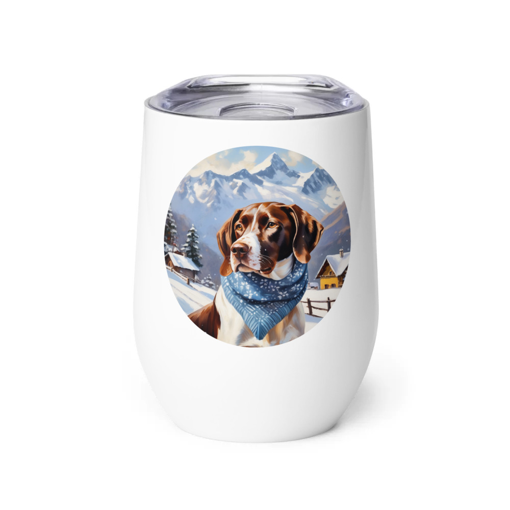 PugMug Custom Pointer Dog Wine Tumbler