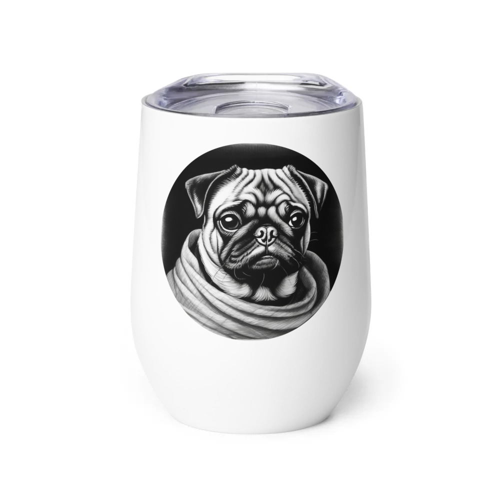 PugMug Custom Pug Wine Tumbler