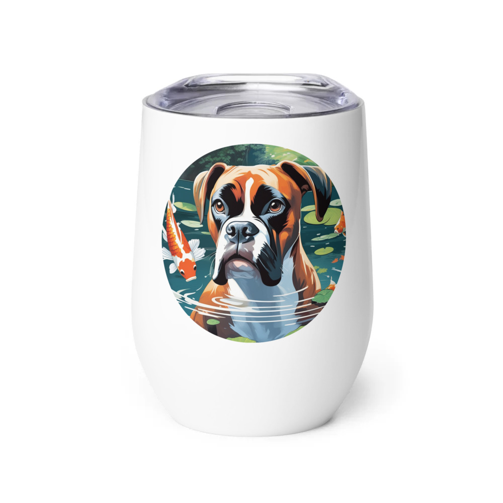 PugMug Custom Boxer Dog Wine Tumbler