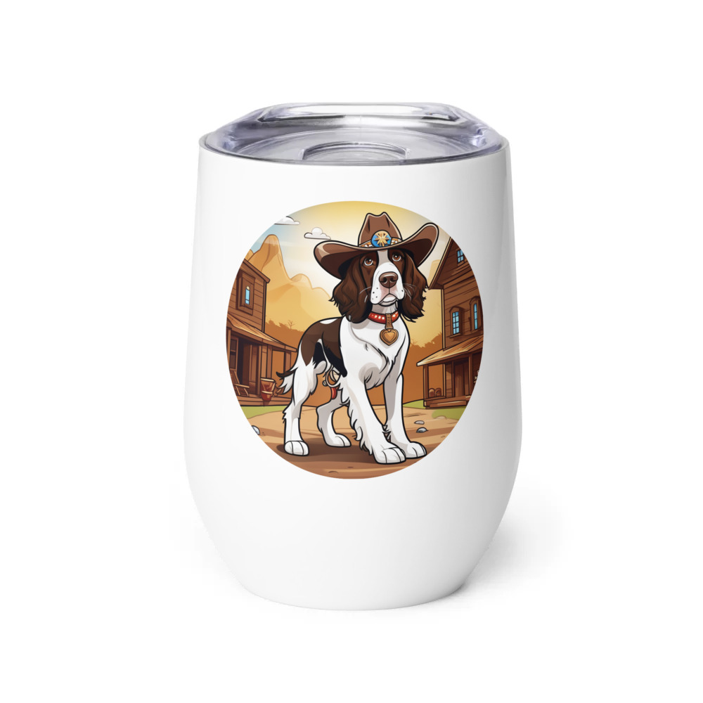 PugMug Custom English Springer Spaniel Wine Tumbler