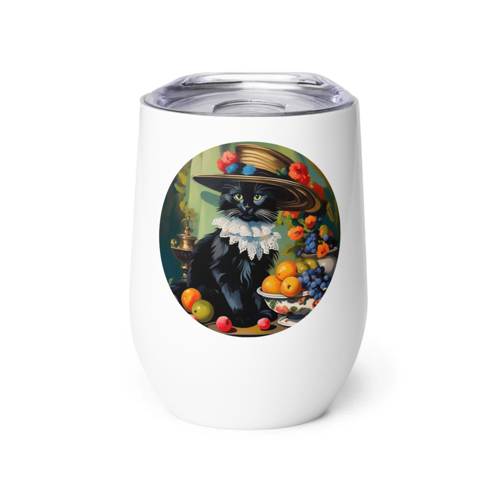 PugMug Custom Black Ragdoll Cat Wine Tumbler
