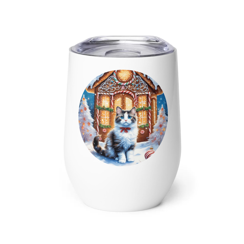 PugMug Custom Tabby Ragdoll Cat Wine Tumbler