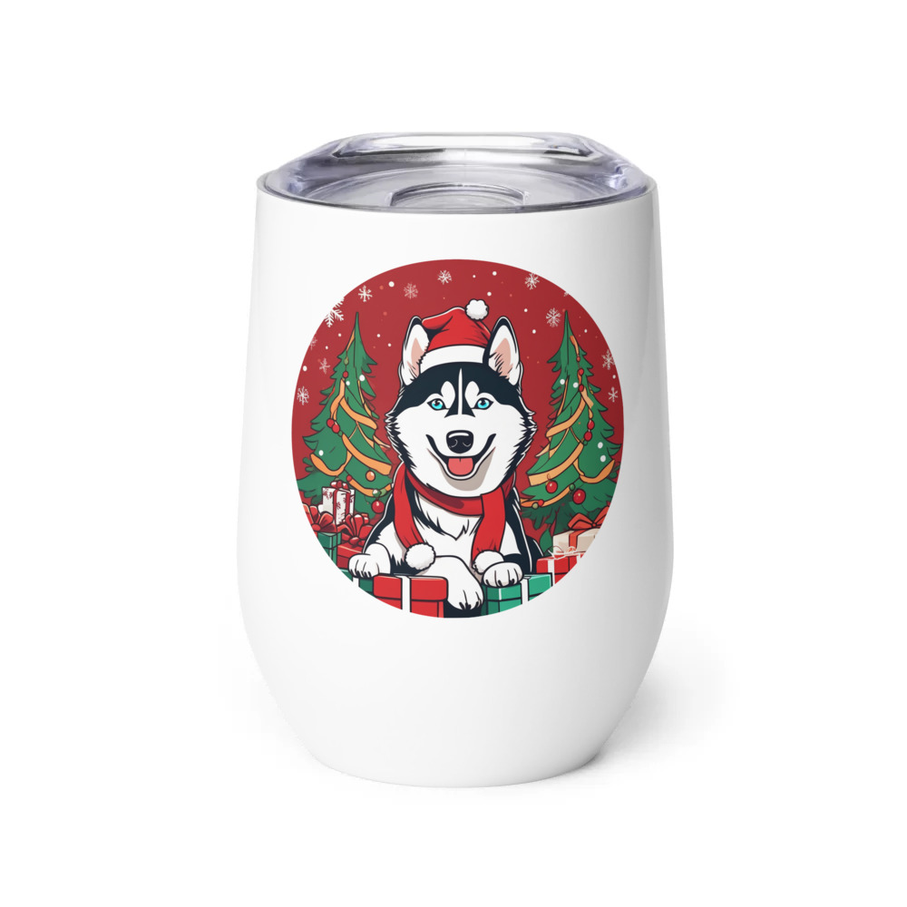 PugMug Custom Siberian Husky Wine Tumbler