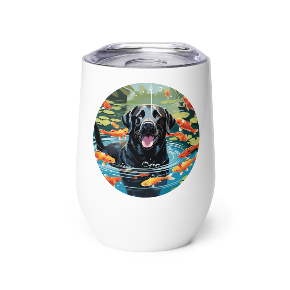 PugMug Custom Black Labrador Retriever Wine Tumbler