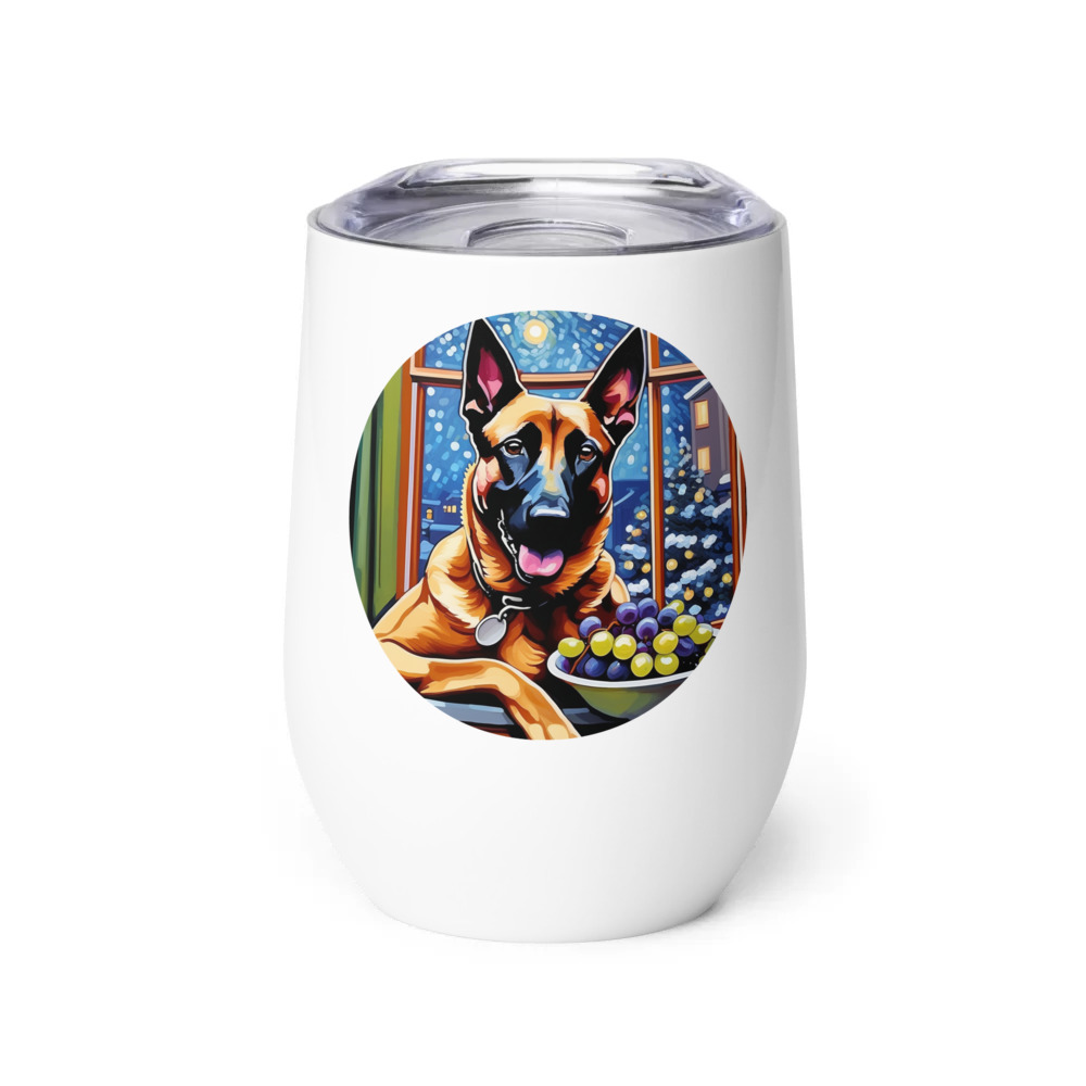PugMug Custom Belgian Malinois Wine Tumbler