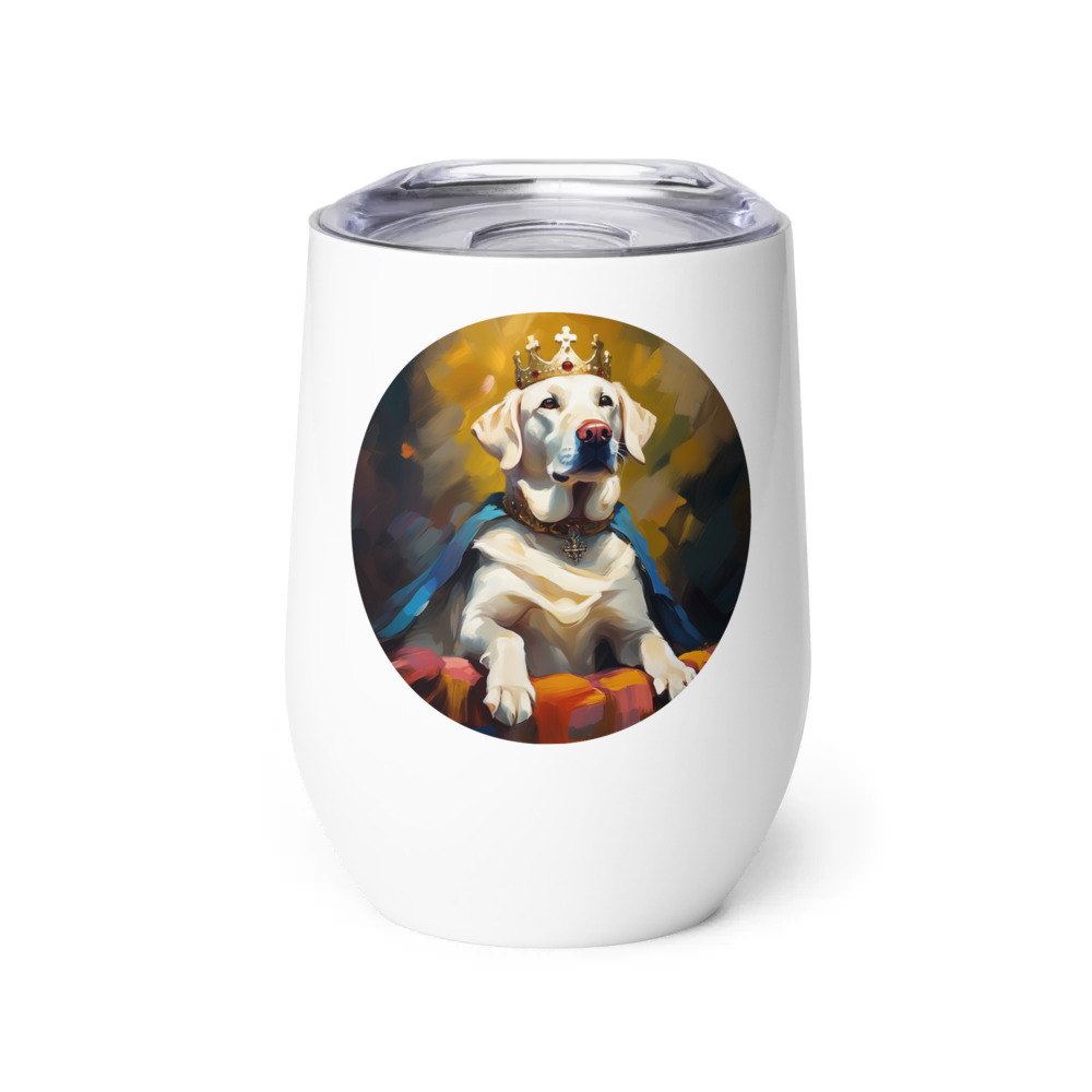 PugMug Custom White Labrador Retriever Wine Tumbler