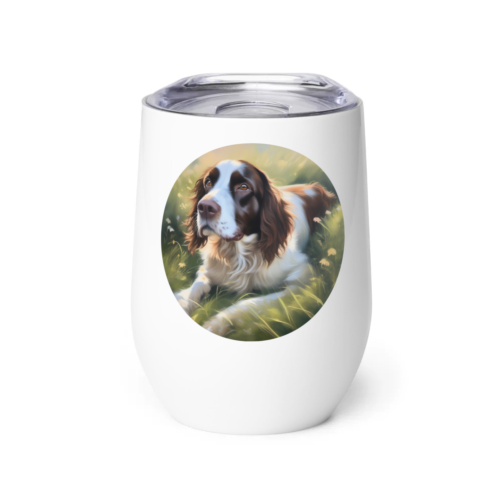 PugMug Custom English Springer Spaniel Wine Tumbler