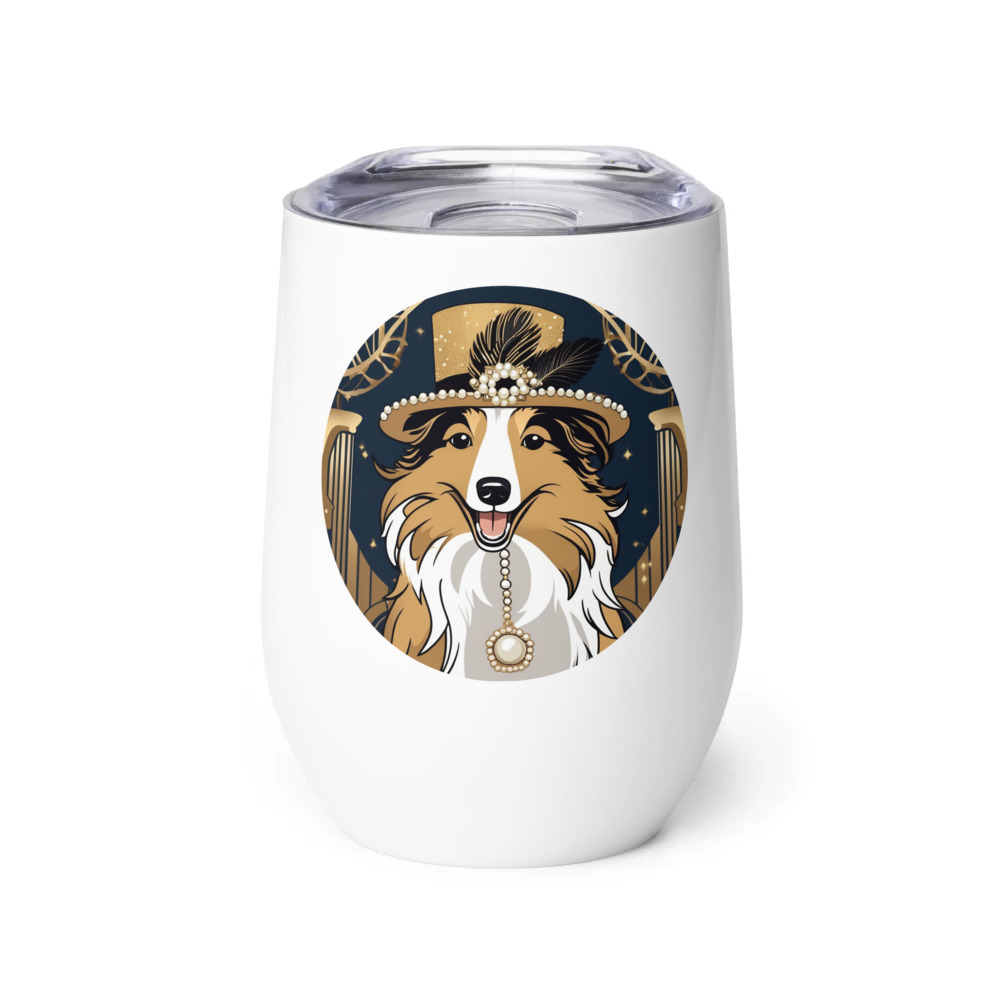 PugMug Custom Shetland Sheepdog Wine Tumbler