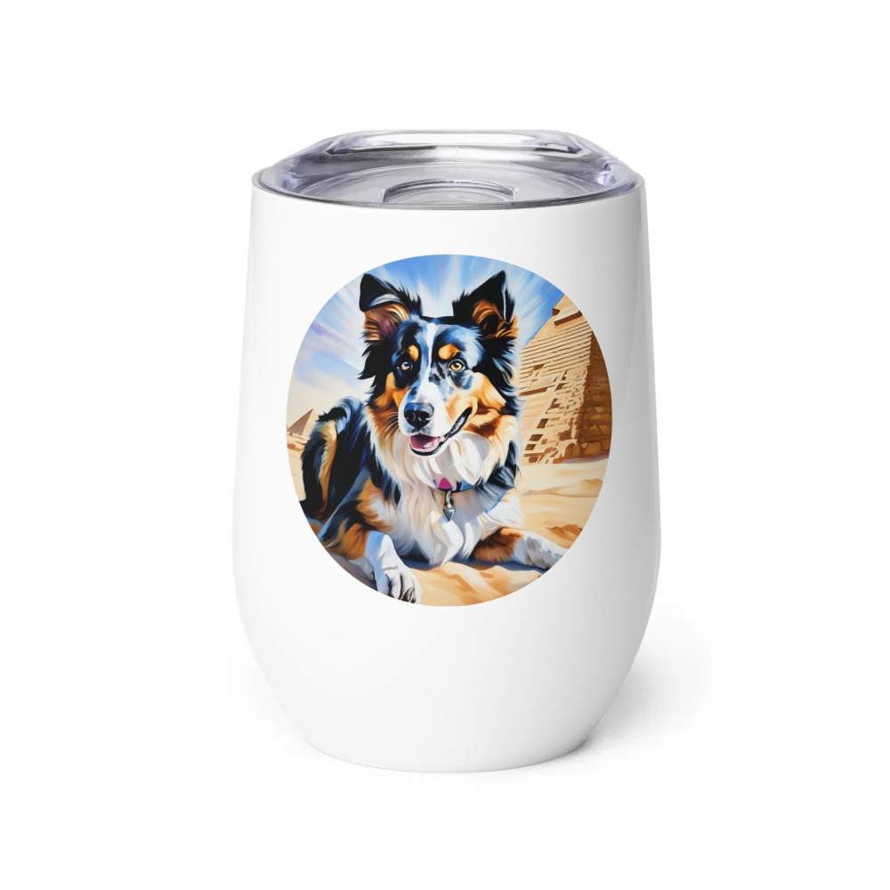 PugMug Custom Australian Shepherd Dog Wine Tumbler
