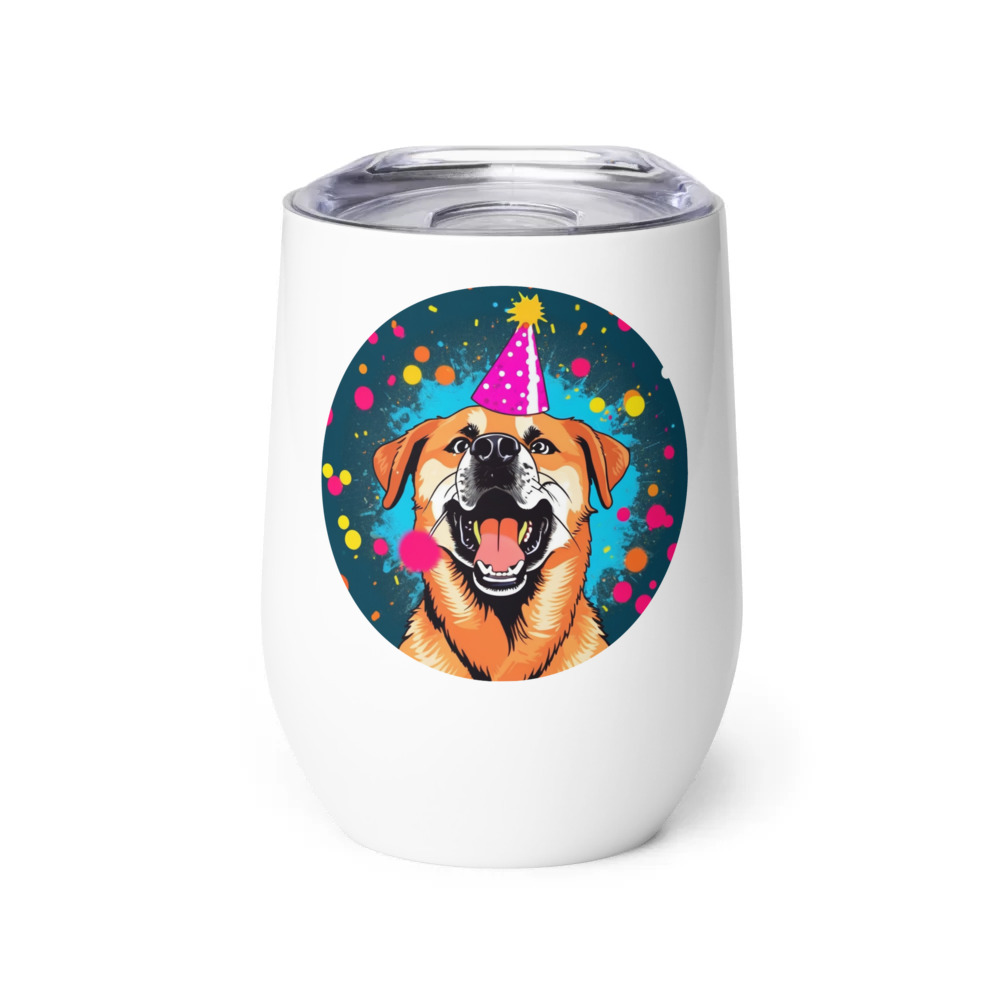PugMug Custom Blue Wine Tumbler