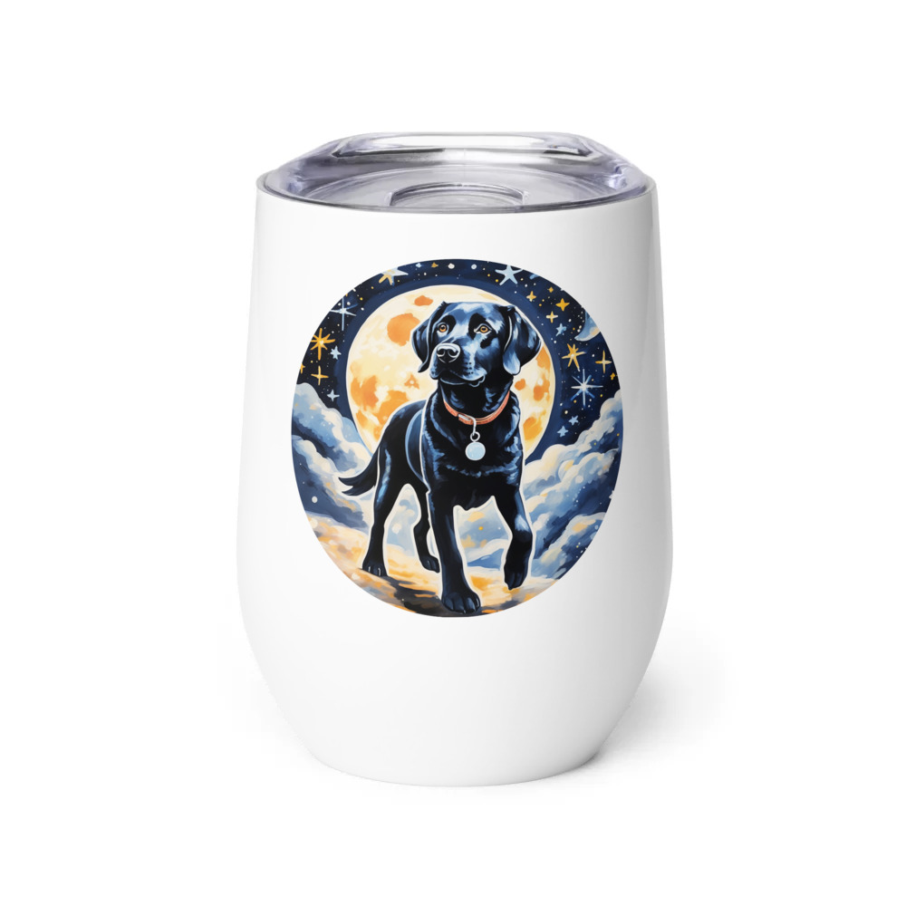 PugMug Custom Black Labrador Retriever Wine Tumbler