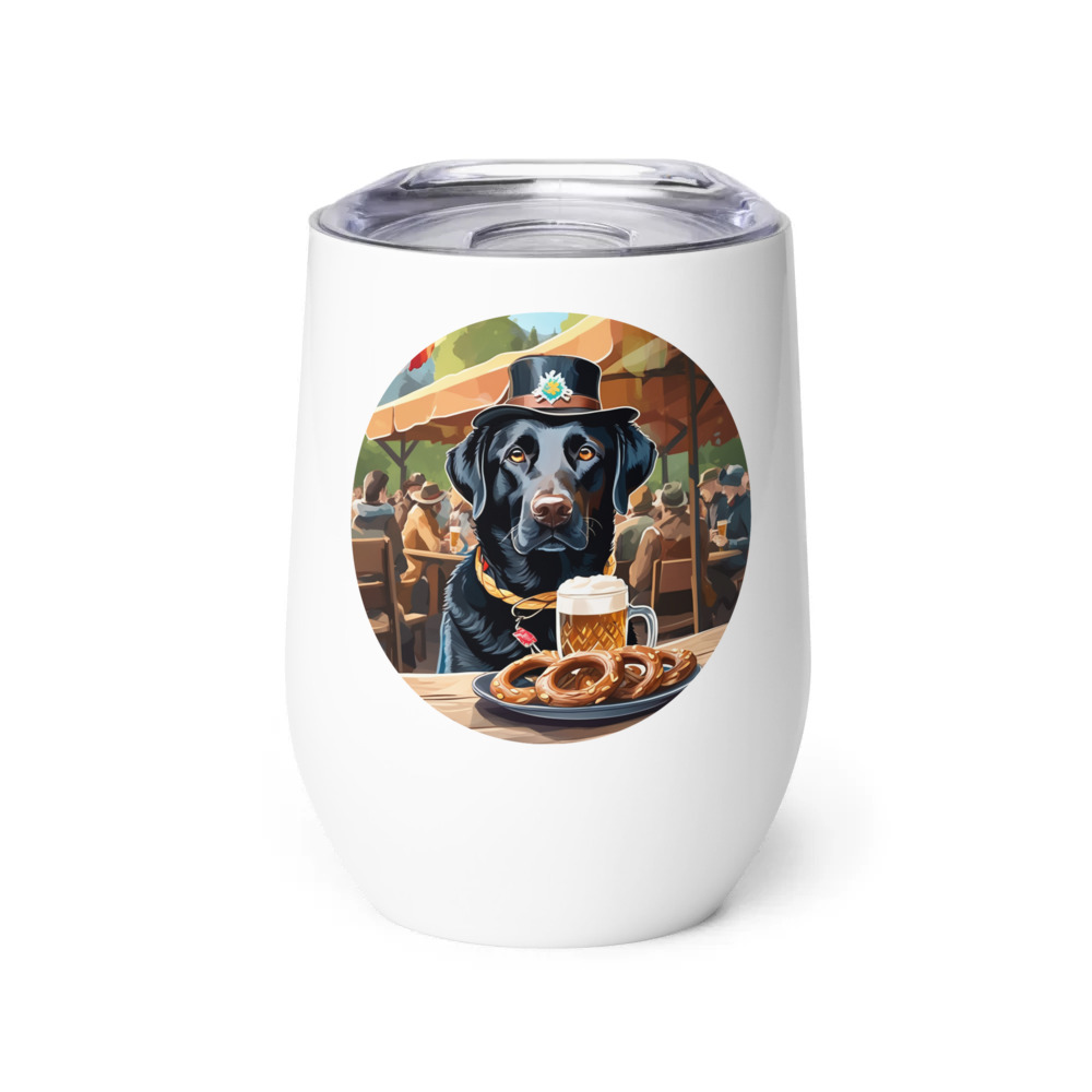 PugMug Custom Black Labrador Retriever Wine Tumbler