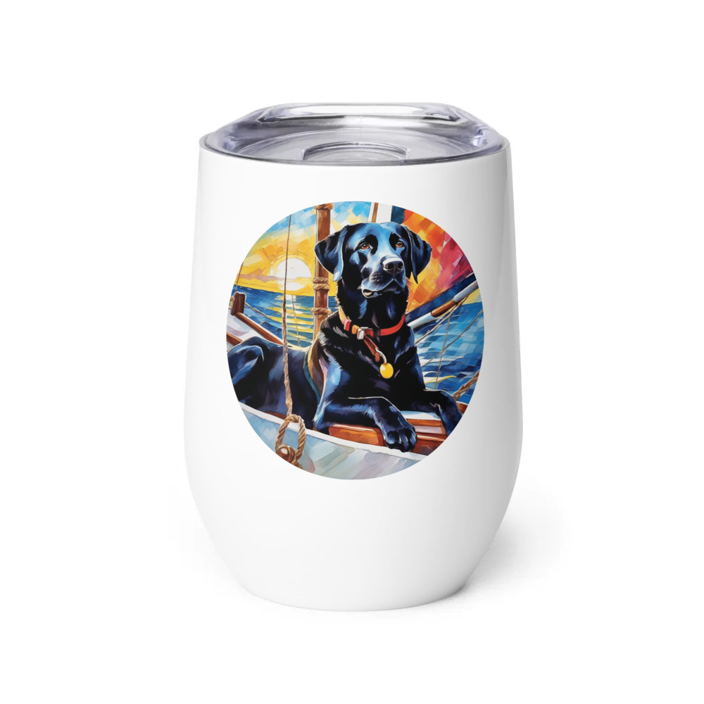 PugMug Custom Black Labrador Retriever Wine Tumbler