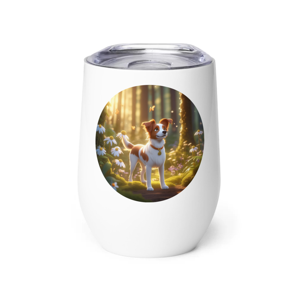 PugMug Custom Brittany Dog Wine Tumbler