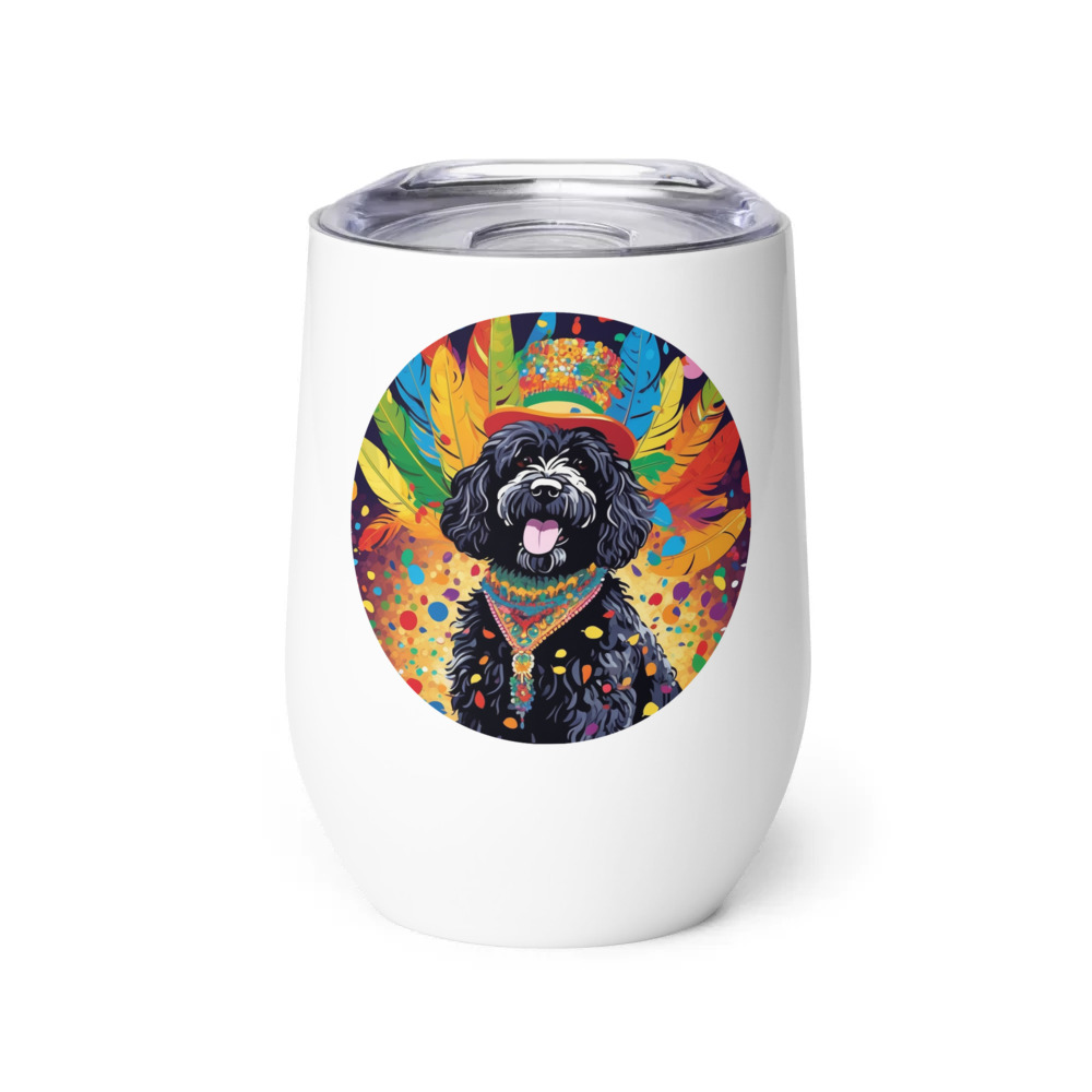 PugMug Custom Portuguese Water Dog Wine Tumbler