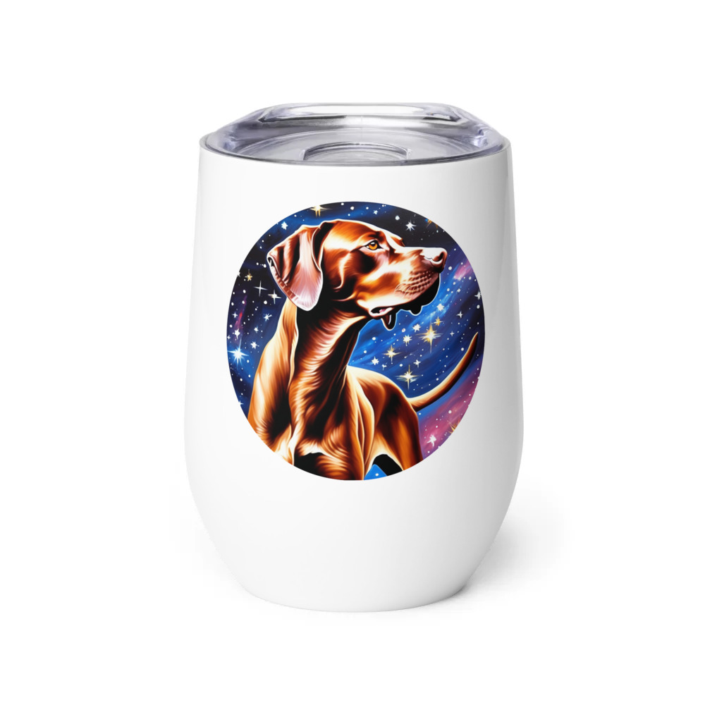 PugMug Custom Vizsla Wine Tumbler