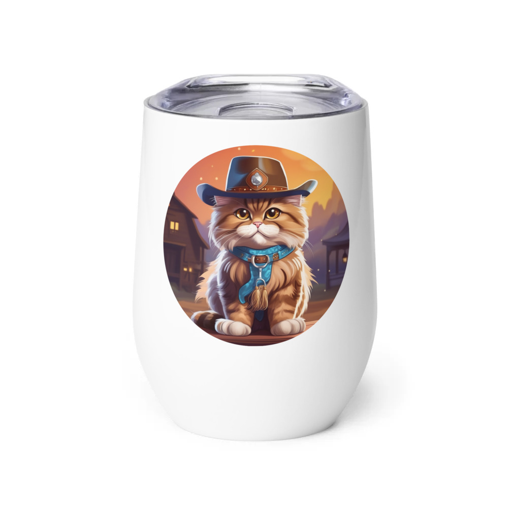 PugMug Custom Tabby Persian Cat Wine Tumbler