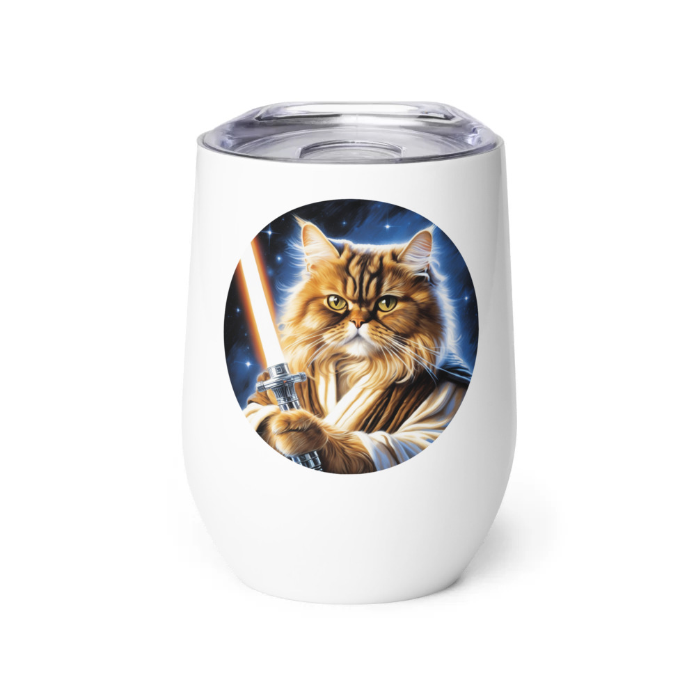 PugMug Custom Tabby Persian Cat Wine Tumbler