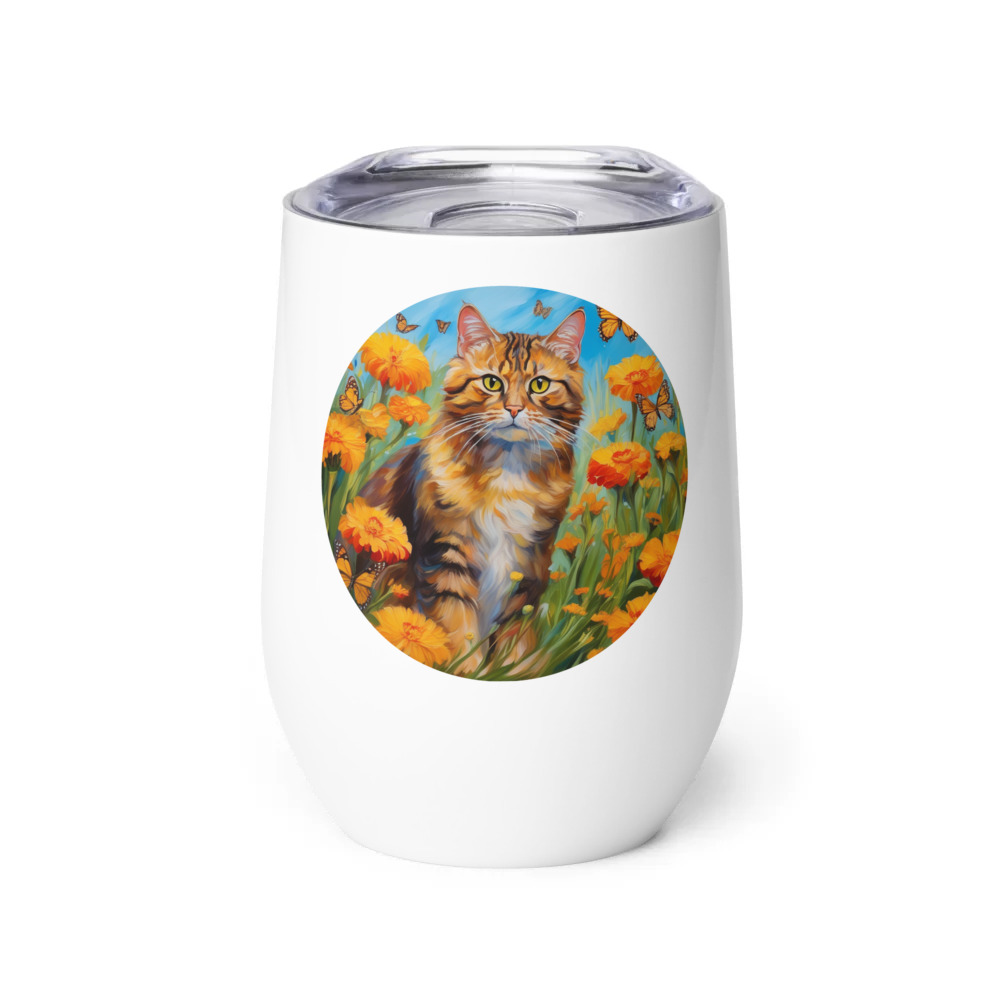 PugMug Custom Tabby Exotic Cat Wine Tumbler