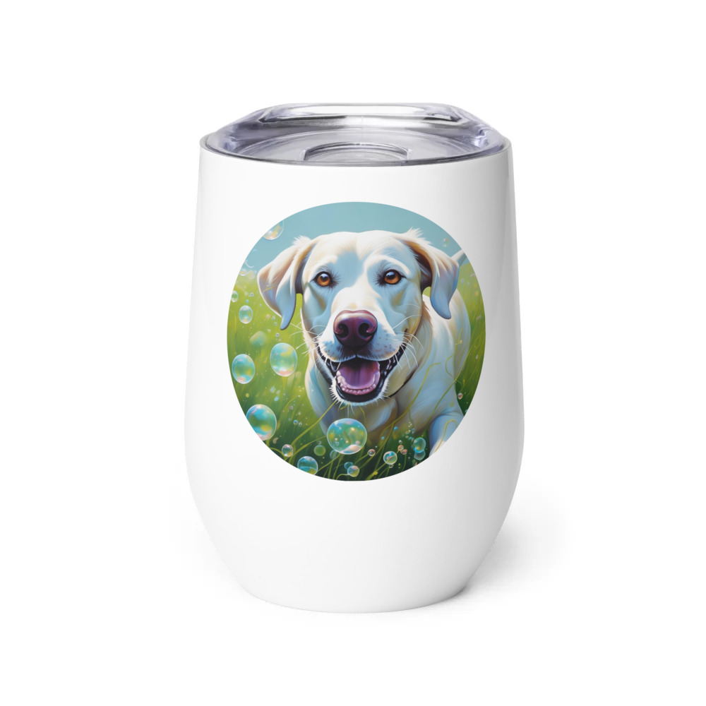 PugMug Custom White Labrador Retriever Wine Tumbler