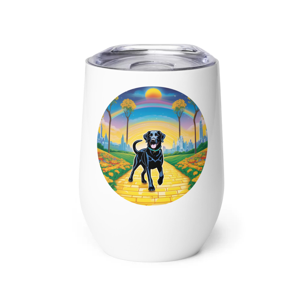 PugMug Custom Black Labrador Retriever Wine Tumbler